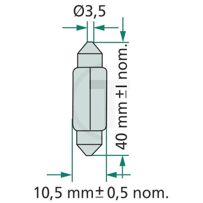 Philips Festoon bulb Festoon T10,5x43 12 V, 10 W, base SV 8,5 - 10 pieces | 12866CP