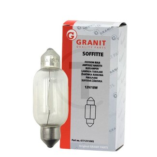 GRANIT Sofitte T15,5x43 12 V, 18 W, sokkel SV 8,5 - 10 stuks