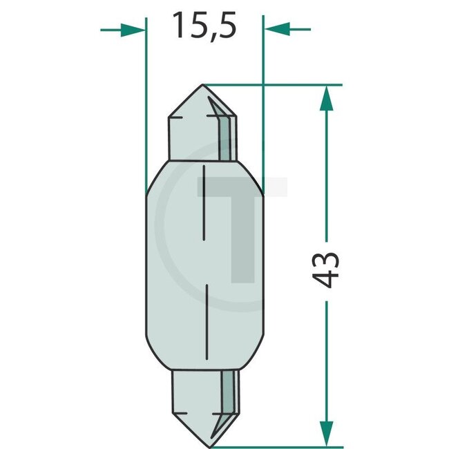 GRANIT Sofitte T15,5x43 12 V, 18 W, sokkel SV 8,5 - 10 stuks - 17512GRNCP