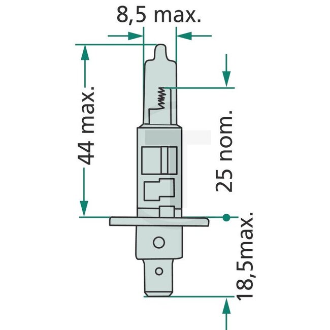 Philips Halogen bulb H1 - Voltage: 24 V, Power: 70 watts, Socket: P14.5s - 13258MDB1