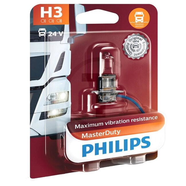 Philips Halogen bulb H3 fog and work lights 24 V, 70 W, base PK22s | 52038819, 50206042, 28304910, 50154338, 50142558, 16023410, 13336MDB1