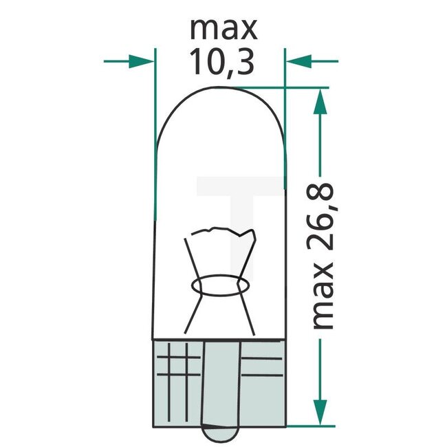 GRANIT Glassokkellampen W5W 24 V, 5 W, sokkel W2,1x9,5d - 10 stuks - 11197GRNCP