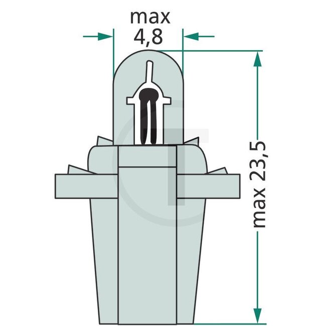 GRANIT Kunststoffsockellampe BAX10s 24V / 1,2W - Spannung: 24 V, Leistung: 1,2 Watt, Sockel: BAX10s / B8,3d - 8GA007997-061