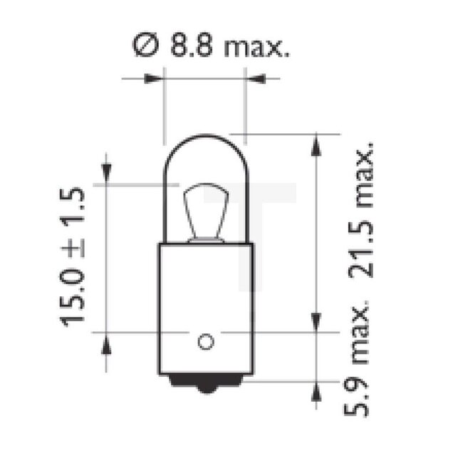 Philips Ball lamp T4W, 2 pcs - 44713929B2, 13929B2, 14142390 | Voltage: 24 V | Power: 4 watts | Socket: BA9s | Bulb: Spherical bulb | To fit: Rear light, reading light, glove compartment light, side indicator, rear/parking light, number plate light | Type: Standa