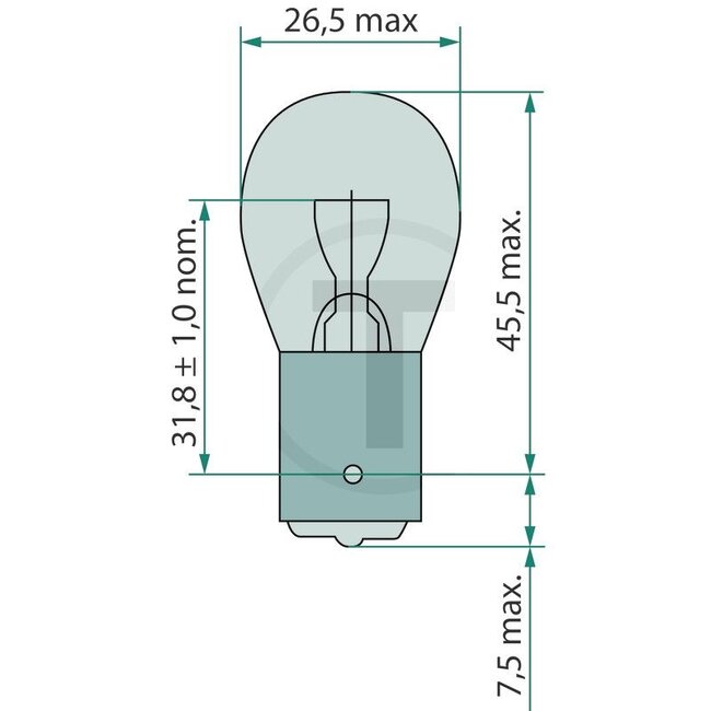 Philips Kugellampe P21W Standard 24 V, 21 W, BA15s - 2 Stück - 13498B2