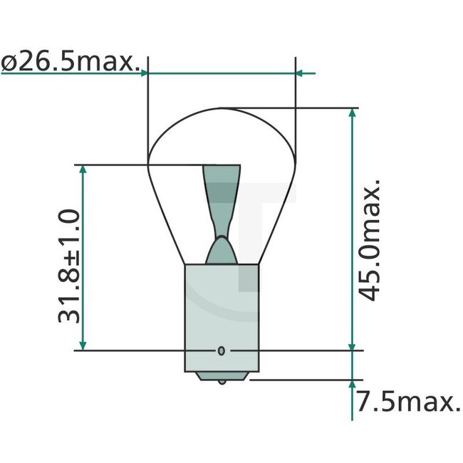 GRANIT Kugellampe P21W 24V / 21W, 10 Stück - 47724V21WK13498HDGRNCP | Spannung: 24 V | Leistung: 21 Watt | Sockel: BA15s | passend für: Blink-, Brems-, Nebelschluss- und Rückfahrleuchten | Menke-Nr.: 89898
