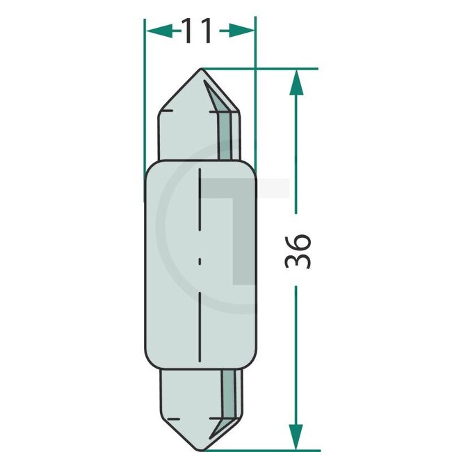GRANIT Sofitte C5W 24V / 5W, 10 Stück - 47724V5WS11136GRNCP | Spannung: 24 V | Leistung: 5 Watt | Sockel: SV8,5 | passend für: Schluss-, Kennzeichen-, Positions-, Markierungs-, Umriss- und Innenleuchten