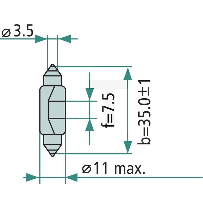 Philips Festoon bulb C5W 24 V, 5 W, base SV8,5 - 2 pieces | 13844B2