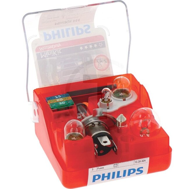Philips Halogeenlampenset H4 MasterDuty met zekeringen 15, 20, 30 A - 9 stuks - 55554SKMDKM