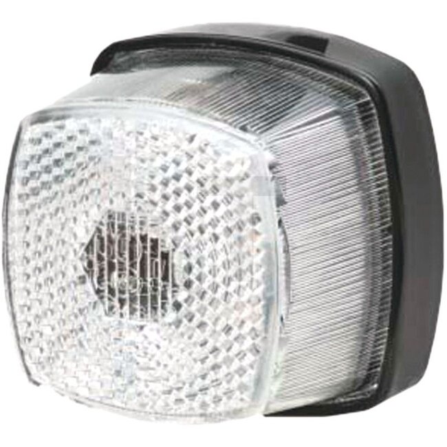 HELLA Breedtelicht-reflector - 455VF2PG 357012021, VF2PG357012021 | Kleur: weiß / klar | Aansluiting: 6,3 mm vlakstekker | Vorm: quadratisch