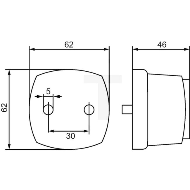 HELLA Breedtelicht reflector wit / helder, vierkant, 6,3 mm vlakstekker | VF2PG357012021