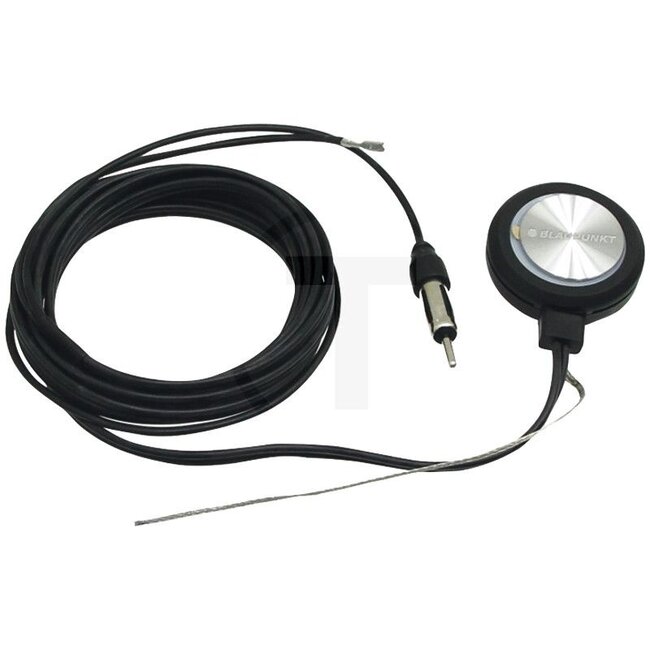 Blaupunkt FunLine window aerial - 2507617495142 | Connection: RF: DIN 41585 straight connector, DC: 2.8 mm blade terminal, female | Operating voltage: 13,5 V | Power consumption: &lt;100 mA | Cable length: 2905 mm | Mounting type: Bonded | Operating mode: Analogue