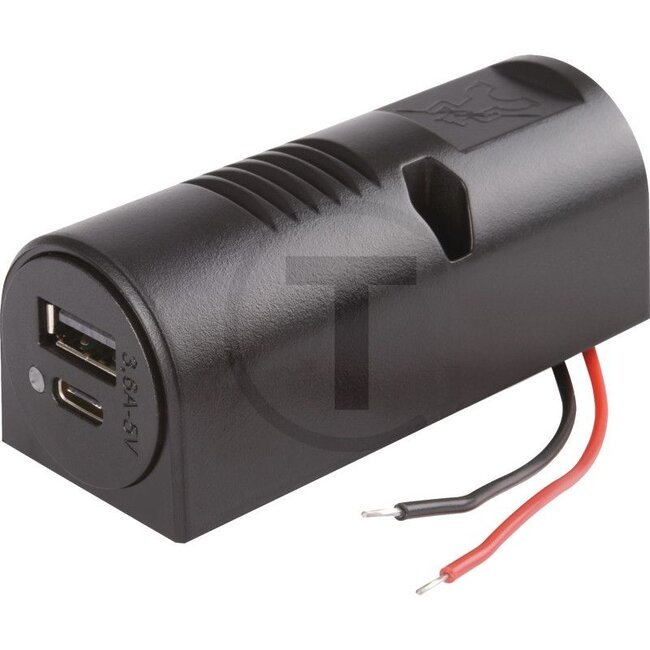 GRANIT USB stekkerdoos USB-A / USB-C - 5070011074 | Uitvoering: Aansluittype: USB, Uitgangsspanning: 5, met overspanning, oververhitting en kortsluiting V | Uitgangsspanning: 5 V | Materiaal: Kunststof behuizing | Afmetingen B x H x D: 35 x 33 x 85 mm | Spanning