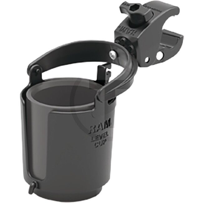 RAM MOUNTS Cup Holder - 5070010108, RAM-B-132-400U | Abmessung: Mindestabmessungen&nbsp;(flache Oberflächen): 0 bis 2,90 cm (0-1,14 Zoll), passend für Rohr-Ø: 1,59 bis 3,81 cm (0,625 bis 1,5 Zoll) | Beschreibung: • Getränkehalter mit Halteklammer klein <br>• mit Fes