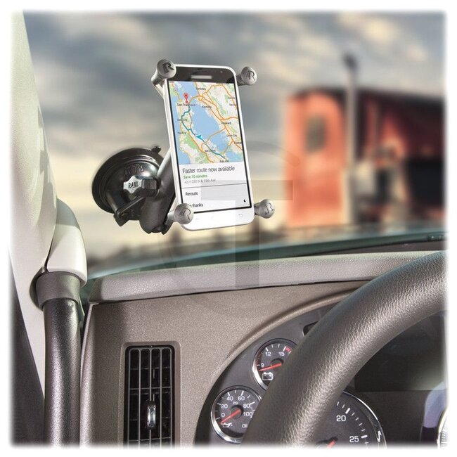 RAM MOUNTS X-GRIP with suction base - 5070010109 | Material: Stainless steel components and high-strength composite, rubber fingers | Contents: 1x suction cup base with twist lock, high-strength composite, diameter: 82.6 mm, 1x Diamond base plate (trapezoidal, B-bal