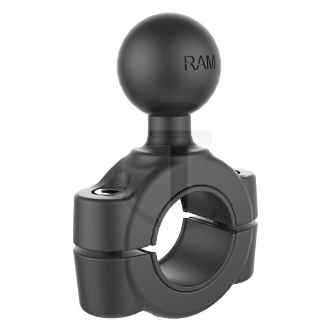 RAM MOUNTS Torque clamp 1.9-2.5 B-ball - 5070010037 | Material: Aluminium, powder-coated | To fit pipe Ø: 19,05 - 25,4 mm | Colour: Black | Description: The RAM Torque pipe base consists of two clamp parts and can be attached to pipes from 1.91 cm to 2.54 cm in diam