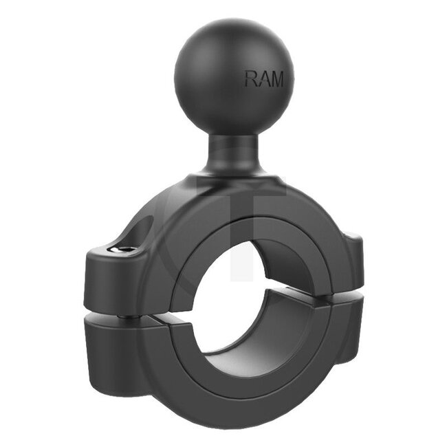 RAM MOUNTS Torque clamp 2.85-3.8 B-ball - 5070010039 | Material: Aluminium, powder-coated | To fit pipe Ø: 28,5 - 38 mm | Colour: Black | Description: • The RAM MOUNTS Torque clamp is a basic fastening especially for thin tubes and rods  | • Perfect for mounting sma