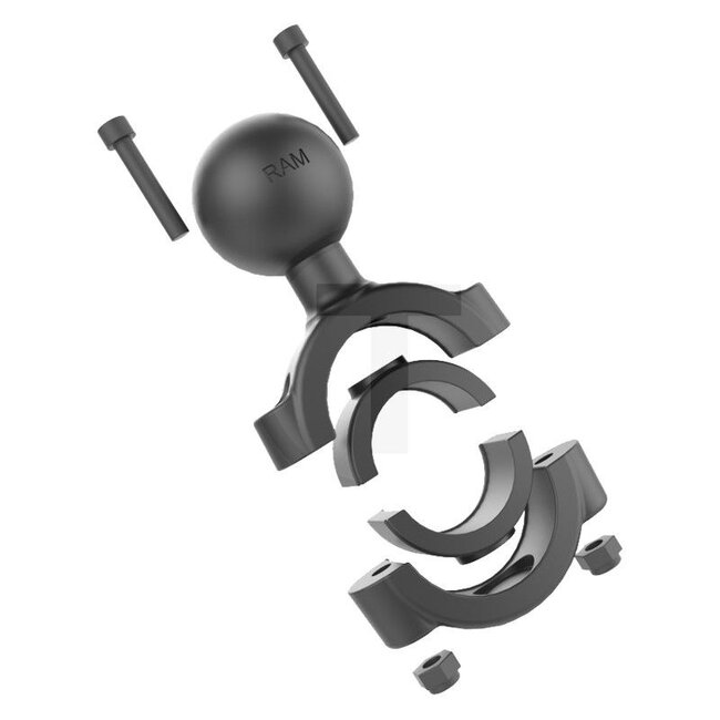RAM MOUNTS Torque Klemmschelle 2,85-3,8 C-Kugel - 5070010040 | Material: Aluminium (Marine grade), pulverbeschichtet | passend für Rohr-Ø: 28,5 - 38 mm | Farbe: schwarz | Beschreibung: Die Torque Rohrbasis bietet eine stabile Befestigung an Rohren innerhalb der ange