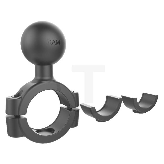 RAM MOUNTS Torque Klemmschelle 2,85-3,8 C-Kugel - 5070010040 | Material: Aluminium (Marine grade), pulverbeschichtet | passend für Rohr-Ø: 28,5 - 38 mm | Farbe: schwarz | Beschreibung: Die Torque Rohrbasis bietet eine stabile Befestigung an Rohren innerhalb der ange