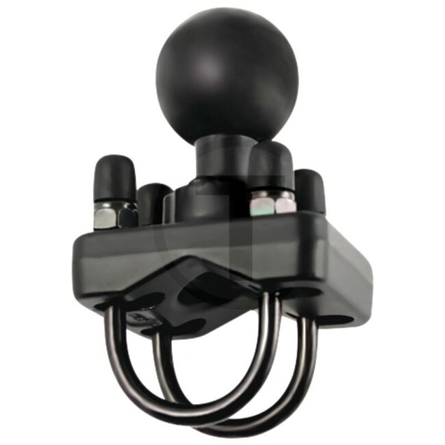 RAM MOUNTS Double clamp - 5070010065 | Dimensions: Opening: 25.4 to 31.75 mm | Material: Aluminium (marine grade), stainless steel, rubber, powder coating | Colour: Black | Description: • The RAM MOUNTS double clamp with C-ball (1.5 inch) is attached at right angles