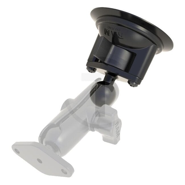 RAM MOUNTS Suction base with C ball - 5070010107, RAM-224U | Material: Aluminium, powder-coated, stainless steel components and high-strength composite | Colour: Black | Description: • This extremely sturdy RAM MOUNTS suction cup base with twist lock is supplied wit
