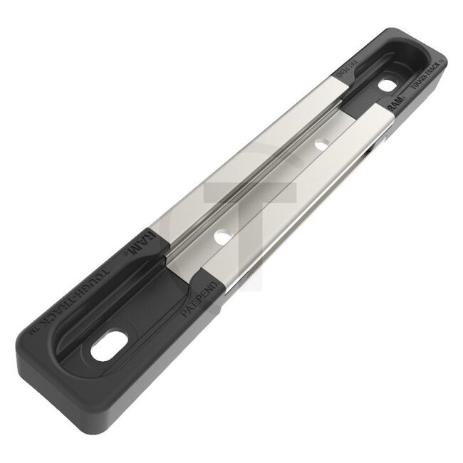 RAM MOUNTS Tough-Track rail met composiet eindkappen - 5070010222 | Uitvoering: Tough-Track | Kleur: Aluminiummetallic, schwarz | Omschrijving: • Inclusief 2 sleuven voor de Track-Balls  | • Geëxtrudeerd (geëxtrudeerd)  | • Maakt het mogelijk om de te bevestigen app