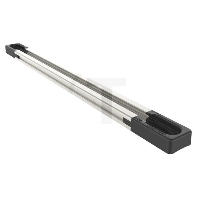 RAM MOUNTS Tough-Track rail w. composite end caps - 5070010224 | Version: Tough-Track | Colour: Aluminiummetallic, schwarz | Description: • Incl. 2 slots for the track balls  | • extruded  | • Allows the equipment to be moved thanks to the simple locking of the ball