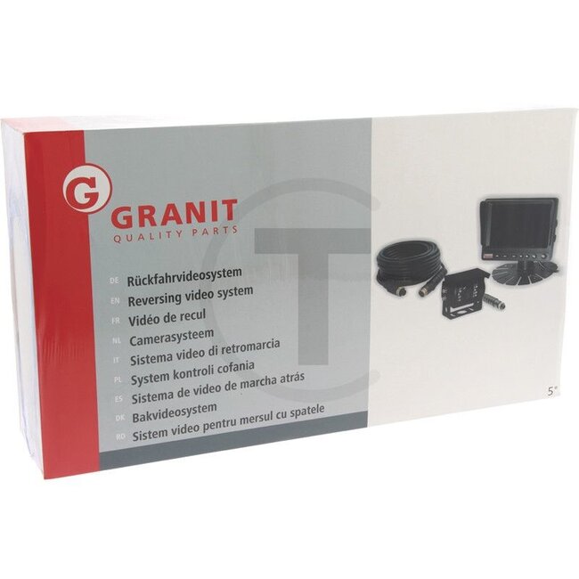 5” video system 5" colour monitor, 20 m connection cable, camera with 130° image angle - 50700300, 1006978584 | Input voltage: 10-32 V | Cable length: 20 m | Technical data: • 5” colour monitor |  • Camera with 130° image angle | Protection class: Camera:
