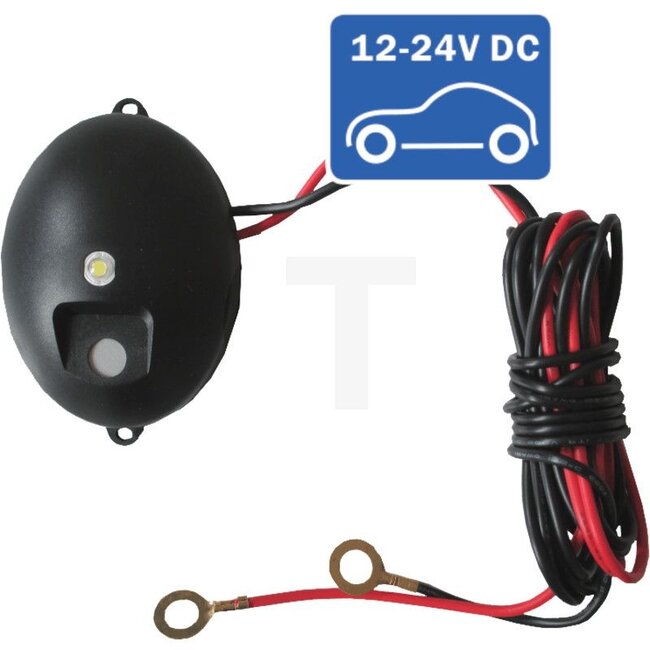 GRANIT Marten & katten vrij LED 12 / 24 volt; met geluid en LED-intervallen - 50796002 | Netspanning: 12 / 24 V | Frequentie: 12000 - 23000 Hz | Geluidssterkte: 85 dB | Beschermingssoort: IP65