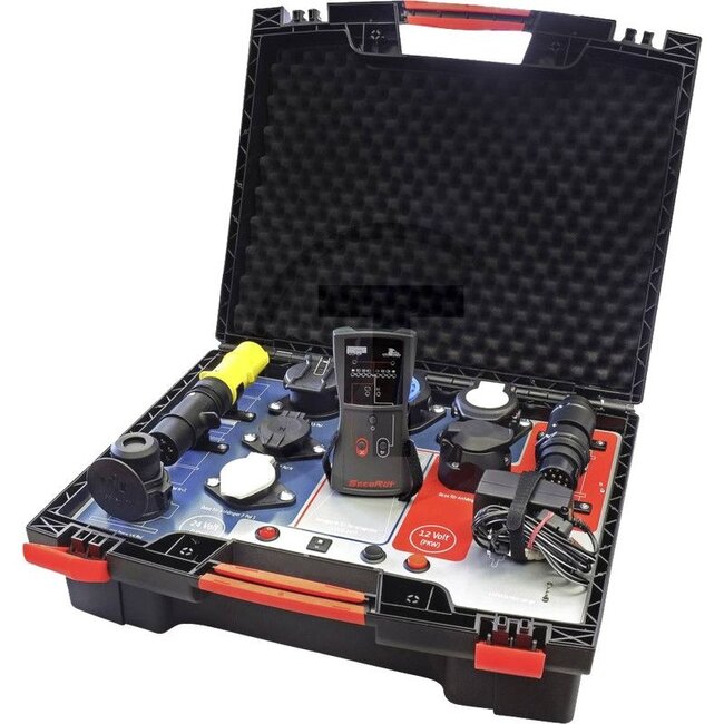 GRANIT Trailer test kit 12 V / 24 V, 7-pin. / 13-pin / 15-pin - 5070010118 | Version: With LED display and remote control. Wireless transmission, approval type: CE tested. Complies with Directive 2014/53/EU. DIN/ISO: 11446