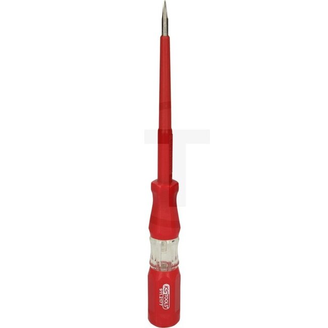 KS Tools Voltage tester, insulated 100 - 500 V | 180 mm - 7889112177, Referentienr.: 911.2177 | Version: 100 - 500 V | 180 mm | Description: • In accordance with DIN ISO 0680, • Hollow-ground slotted blade, • Nickel-plated blade, • With viewing window | Width: 18