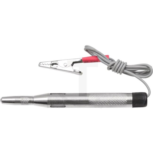 KS Tools Test lamp, 6 - 24 V, 125 mm - 7885501504, Referentienr.: 7885501504, 550.1504 | Description: • Test tip protected by a cap, • Ideal for locating short circuits and interruptions, • With insulated crocodile clip, • Test tip made of stainless steel, • Housi