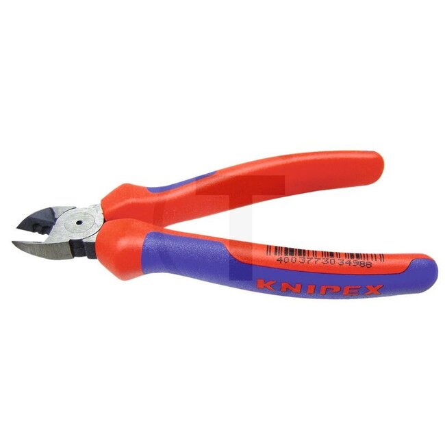 KNIPEX Afstrip-zijsnijtang - 7601422160SB, 1422160SB | Toepassingen: voor zachte (1,5 mm) en middelharde (2,5 mm) draadsoorten | Lengte: 160 mm | Omschrijving: • Zange Kopf poliert, Griffe mit Mehrkomponenten-Hüllen, • mit langer Schneide, • hohe Schneidleistung