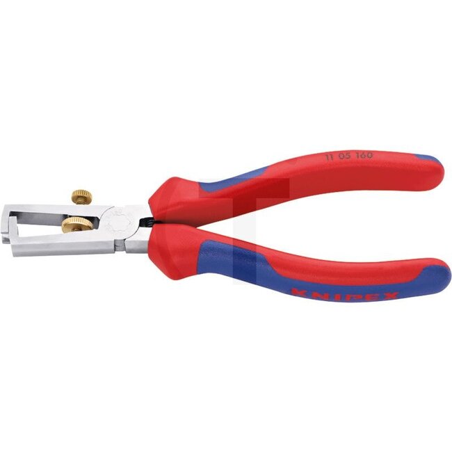 KNIPEX Draadstripper, met openingsveer - 7601105160, 1105160 | Lengte: 160 mm | Technische gegevens: voor een-, meer- en fijnaderige geleiders met kunststof- of rubberisolatie, max. Ø 55 mm of 10,0 mm² kabeldoorsnede | Toepassingen: voor massieve, meeraderige en