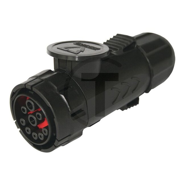 ERICH JAEGER ISOBUS-stekker (IBIC) 12 volt 10 mm², 9-polig - 5060010649, 251284 | Uitvoering: Actief (Master), Werktuigaansluiting 100 mm² | Extra informatie: ISO 11783-2, inclusief afdichting en contacten | Aantal polen: 9 | Lengte: 180 mm | Breedte: 250 mm | Hoogte: