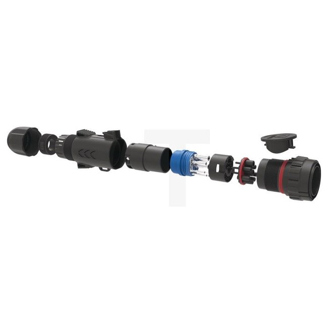 ERICH JAEGER ISOBUS-stekker (IBIC) 12 volt 10 mm², 9-polig - 5060010649, 251284 | Uitvoering: Actief (Master), Werktuigaansluiting 100 mm² | Extra informatie: ISO 11783-2, inclusief afdichting en contacten | Aantal polen: 9 | Lengte: 180 mm | Breedte: 250 mm | Hoogte: