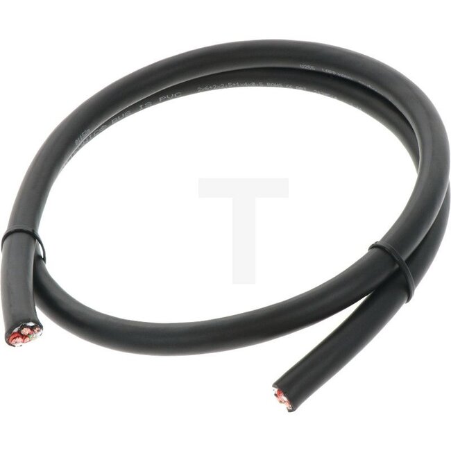 GRANIT ISOBUS cable PVC, 1 m - 5060010415/1M | Outer Ø: 15,6 mm | DIN/ISO: ISO 11783-2 | Colour: Black | Material: PU &amp; PVC black (exterior), fleece (wrapping) | Number of pins: 9 | Cross section: 2 x 6.0 + 2 x 2.5 + 4 x 0.5 mm² | No. of cores x nominal cros