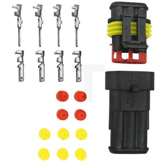 HELLA Stekkerverbinderset 3-polig, IP67, 1,0 - 1,5 mm² - 26-delig