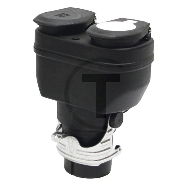 elkatec Korte adapter 24 V - 507E05134, 5134, 05134 | Stekker: 15-polig | Contactdoos: 2 x 7-polig | Kleur: zwart | Spanning: 24 V