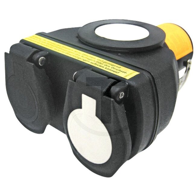 ERICH JAEGER Adapterstuk • Van 15P / 24 volt stekker (ISO 12098) naar 2x 7P / 24 volt stekkerdoos (ISO 1185 + ISO 3731) - 50751305655, 5134, 05134 | Kleur: zwart | Breedte: 72 mm | Hoogte: 154 mm | Lengte: 120 mm | Netspanning: 24 V | Materiaal van het huis: Kunststof