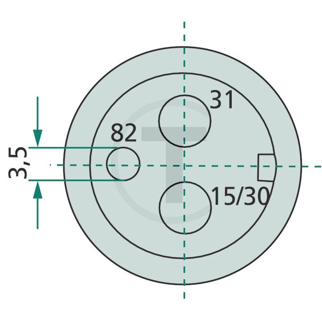 Cobo 2-pin flange socket, 12 / 24 V, 25 A, IP64 | 1028156