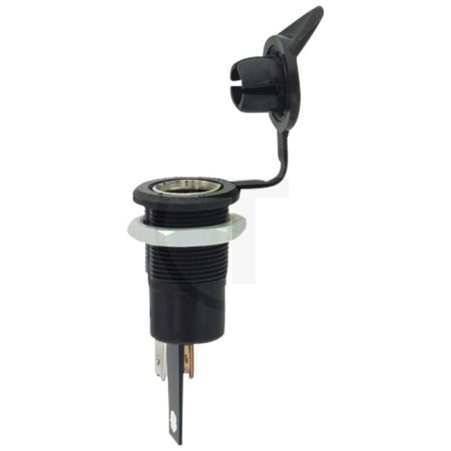 HELLA Flanschdose 2-polig, 8 A, Innen-Ø 12 mm, mit Deckel - 5 Stück | 07090883, 8JB004777-001