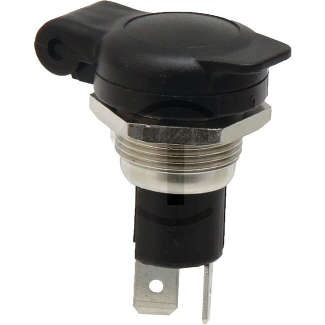 GRANIT Socket - 50751306721, 8JB001946-011 | Version: Blade terminal with cover | Number of pins: 1 | Connection: Blade terminal | Width: 6,3 mm | Mounting Ø: 18,5 mm | Inner Ø: 12 mm | Length: 48 mm | Current: 8 A | Voltage: 12 / 24 V | Fixing: Blade terminal |
