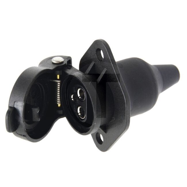 HELLA Stekkerdoos - 4558JB 001933011, 8JB001933011 | Aansluiting: Vlakstekker | Belastbaarheid max. 24 V: 16 | Inbouw-Ø: 26 mm | Stroomsterkte: 16 A | Bevestiging inschroefdraad: Inbouw | Netspanning: 24 V | Materiaal van het huis: Kunststof | Aantal polen: 3 |