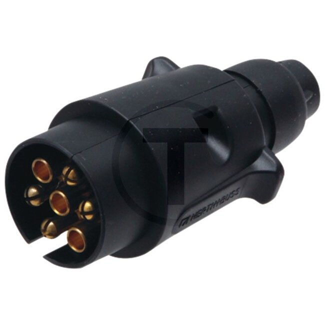 GRANIT Plug - 50751305527066 | Version: 7-polig | Connection: Screw connection | Power rating max. 12 V: 16 A (1,5 mm2) | Current: 16 A | Nominal voltage: 6 / 12 V | Housing material: Plastic | Number of pins: 7 | Additional information: With strain relief | Mou