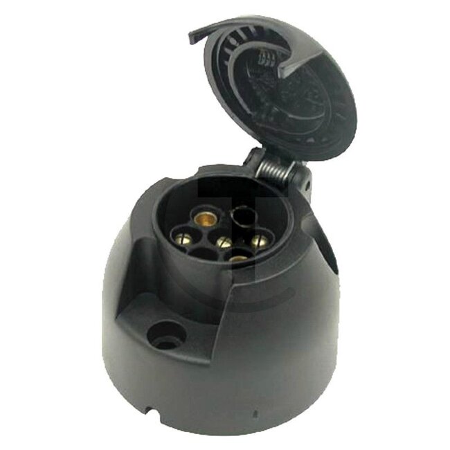 GRANIT Socket - 50751305127066 | Connection: Screw connection | Power rating max. 12 V: 16 A (1,5 mm2) | Form: Flat | Current: 16 A | Fixing: Screw connection | Nominal voltage: 6 / 12 V | Housing material: Plastic | Number of pins: 7 | Additional information: R