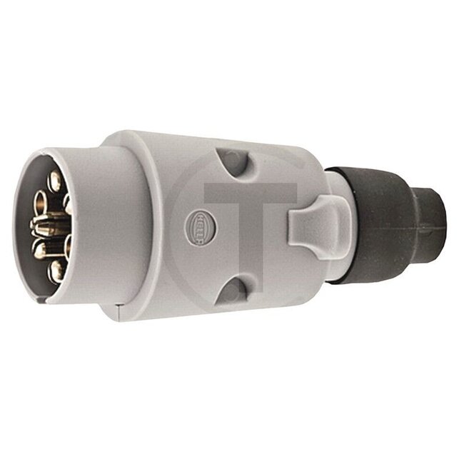HELLA Stecker 7-polig - 4558JA 001930031, 8JA001930031 | Farbe: weiß | Anschluss: Schraubkontakt | Belastbarkeit 12 V: 16 A | Nennspannung: 12 V | Anzahl Pole: 7 | Zusatzinformationen: • mit Zugentlastung