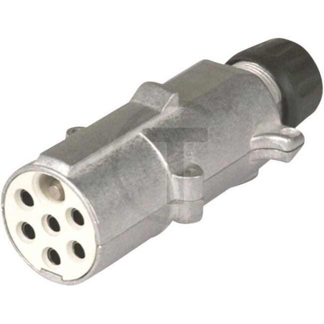 GRANIT Plug 7-pin - 50751305598 | Version: 7-polig | Connection: Blade terminal | Power rating max. 24 V: 16 A (1,5 mm2) | Current: 16 A | Nominal voltage: 24 V | Housing material: Aluminium | Number of pins: 7 | Additional information: With strain relief | DIN/