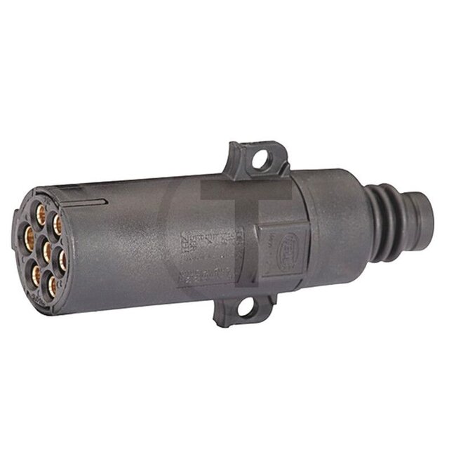 M&K Plug 7-pin - 50751305589 | Version: 7-polig | Connection: Screw connection | Power rating max. 24 V: 16 A (1,5 mm2) | Width: 38,5 mm | Height: 130.5 mm | Length: 38.5 mm | Current: 16 A | Nominal voltage: 24 V | Housing material: Nylon | Number of pins: 7