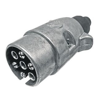 HELLA Stekker 7-polig 12 V, 16 A, metaal, ISO 1724, vlakstekkeraansluiting